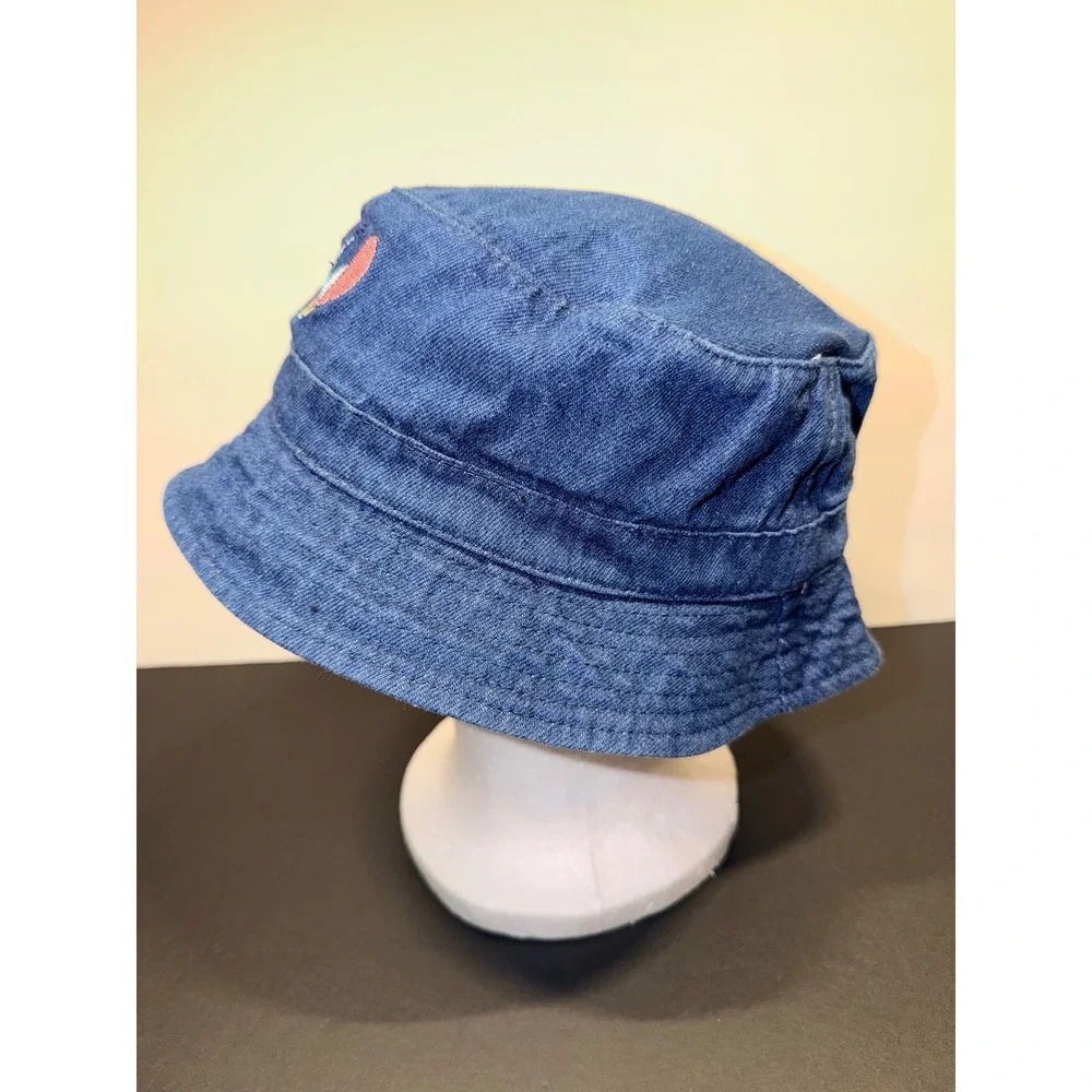 Disney Stitch Kids Blue Denim Bucket Hat Embroidered Lilo & Stitch S/M